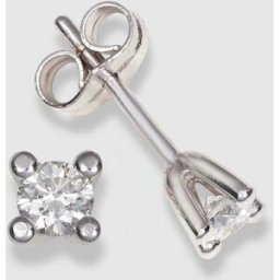 El Corte Inglés Pendientes de oro blanco y diamantes. Plata