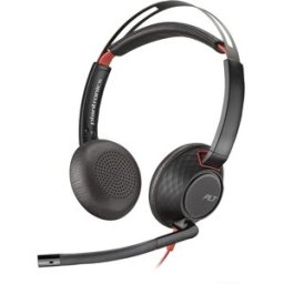 Poly Auriculares de diadema con cable y micrófono Blackwire 5220 USB-C. Negro