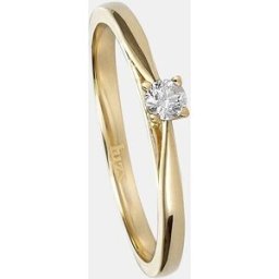 El Corte Inglés Anillo solitario de oro y diamante. Blanco