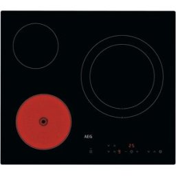 AEG Placa vitrocerámica con 3 zonas de cocción - HRB63321CK. Negro