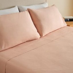 El Corte Inglés Sábana encimera Algodón Percal 200 hilos. (Cama 135 cm) Rosa Pétalo