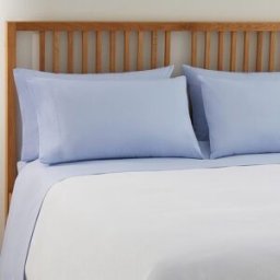 El Corte Inglés Sábana encimera Polialgodón Percal 180 hilos . (Cama 180 cm) Azul Cielo