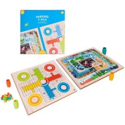 El Corte Inglés Juego de mesa Parchís y Oca 4 jugadores de madera sostenible .