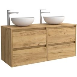 Salgar Mueble de baño con 4 cajones para lavabo de sobre encimera Noja . (140 cm) Roble África