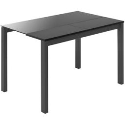 El Corte Inglés Mesa extensible de cristal Ginger. (100 cm) Negro / Antracita
