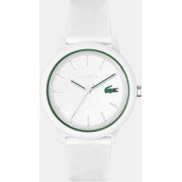 Lacoste Reloj de hombre 12.12 2011169 de silicona blanco. Blanco