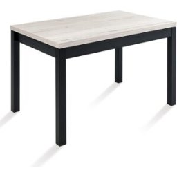 El Corte Inglés Mesa extensible con superficie laminada Menta. (70 x 110 x 76 cm) Negro / Halifax blanco