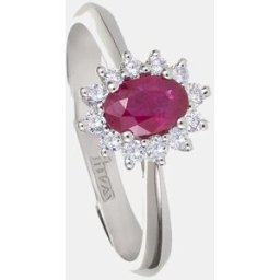 El Corte Inglés Anillo de oro, diamantes y rubí. (14) Rojo