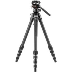 Vanguard Trípode de vídeo compacto Alta Pro 3VLT 235CV10 de carbono, rótula Veo PV-10. Negro