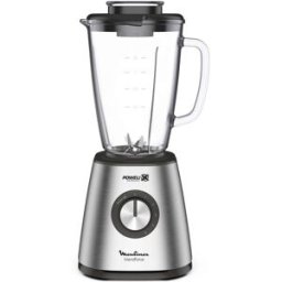 Moulinex Batidora de vaso LM439 Blendforce con 5 velocidadesy jarra de cristal termorresistente 1,75 L. Inox