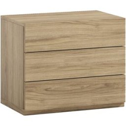 El Corte Inglés Mesita de noche con 3 cajones Alan . (55 cm) Nogal