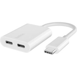 Belkin Adaptador USB-C de audio y carga. Blanco