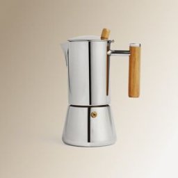El Corte Inglés Cafetera de acero inoxidable con mango acacia . (10 Tazas) Acero
