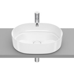 Roca Lavabo ovalado sobre encimera de porcelana Round . Blanco