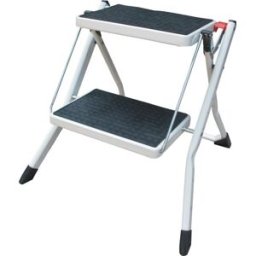 Jumbor Taburete Plegable Acero Mini. Blanco / Negro
