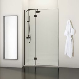Profiltek Mampara de ducha frontal Newglass-V8 NG-206 . (De 151 a 180 cm) Negro mate