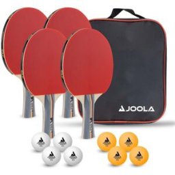 Joola Set de tenis de mesa con 4 palas, 8 pelotas y funda TEAM SCHOOL . Rojo