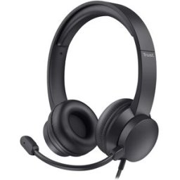 Trust Auriculares de diadema PC USB AYDA 25088 con micrófono. Negro