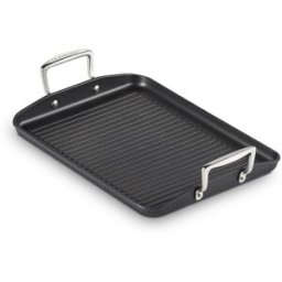 Le Creuset Parrilla grill rectangular de Aluminio Antiadherente con asas . (35 cm) Negro