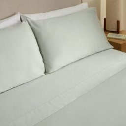 El Corte Inglés Sábana encimera Algodón Saten 300 hilos . (Cama 135 cm) Verde Agua