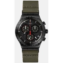 Swatch Reloj By the Bonfire con correa de textil y de color negro. Negro