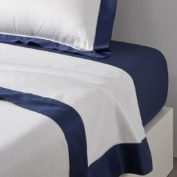 Ralph Lauren Home Sábana encimera algodón satén Langdon . (Cama 180 cm) Navy