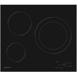 Indesit Placa vitrocerámica 3 zonas de cocción - RI 360 C (ES). Negro
