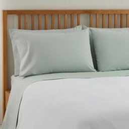 El Corte Inglés Sábana encimera Polialgodón Percal 180 hilos . (Cama 150 cm) Verde Agua
