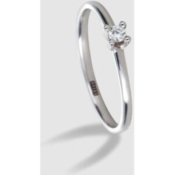 El Corte Inglés Anillo de oro blanco con diamantes. (14) Plata