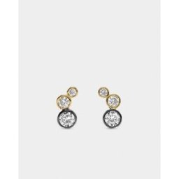 Parfois Pendientes de plata de ley trepadores con circonitas. Blanco