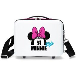 Disney Neceser infantil Minnie Style rígido con capacidad de 9L. Blanco / Negro