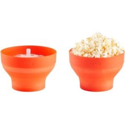 Lékué Set de 2 recipientes para palomitas Pop Corn . Rojo