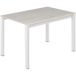 El Corte Inglés Mesa extensible con superficie laminada Ginger. (110 cm) Roble blanco / Blanco