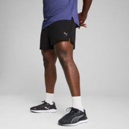 Puma Pantalón cortos de hombre M RUN KNIT 3' SPLIT SHORT . (XL) Negro