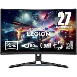 Lenovo Monitor PC Gaming curvo 69cm (27') Legion R27qc-30, 180 Hz, QHD. Negro