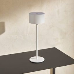El Corte Inglés Lámpara de mesa exterior portátil blanca Ana. Blanco