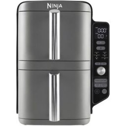 Ninja Freidora de aire SL400EU doble compratimento y capacidad de 9,5 litros. Gris