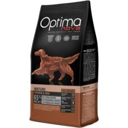 Optima Nova Pienso para perros sénior +6 años pollo y arroz. (12 Kg)