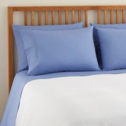 El Corte Inglés Sábana encimera Polialgodón Percal 180 hilos . (Cama 180 cm) Azul