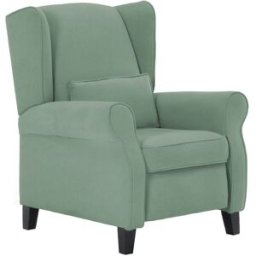 El Corte Inglés Sillón de algodón y lino con relax manual Pavia . Verde Agua