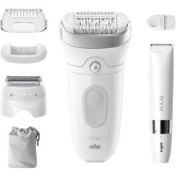 Braun Depiladora eléctrica Silk-épil 7, inalámbrica, uso en seco y húmedo. Blanco / Plata