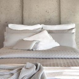 Amalia Home Collection Colcha satén algodón egipcio 430 hilos Suave . (Cama 150 cm) Cool Grey