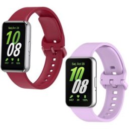 Friendly License Pack de 2 unidades Correa Silicona Vino y Lila para Samsung Galaxy Watch Fit 3. Multicolor