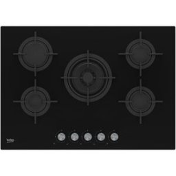 Beko Placa gas 5 quemadores - HILW 75222 SL. Cristal negro