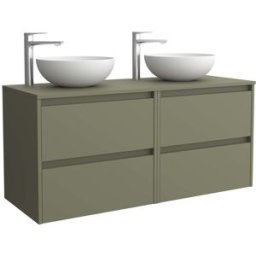 Salgar Mueble de baño con 4 cajones para lavabo de sobre encimera Noja . (140 cm) Verde Satín