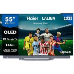 HAIER TV OLED 139 cm (55') H55C95EUX UHD 4K, Smart Google TV, HDR10+, Dolby Vison, Dobly atmos con Harman Kardon, 144Hz. Metálico