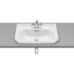Roca Lavabo de porcelana para encimera Carmen . Blanco