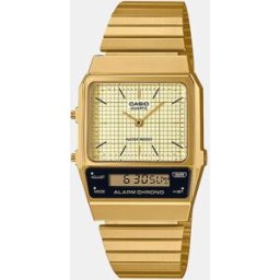 Casio Reloj de hombre Vintage New Combi AQ-800EG-9AEF de acero dorado. Oro