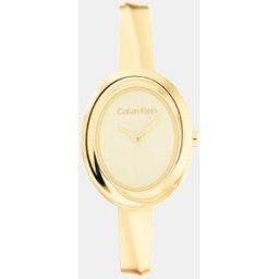 Calvin Reloj CK Twisted Bezel 25100056 de acero con pulsera. Oro