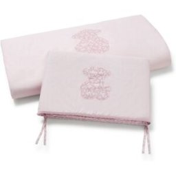 Tous Juego de 3 piezas para cuna (60x120 cm) de protector de barrotes, funda nórdica y relleno nórdico Baby HKaos. Rosa niño